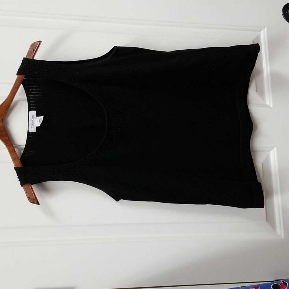 Calvin Klein black beaded tank